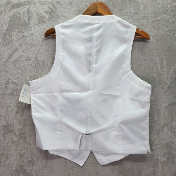 Bar III Suit Vest Mens XL White Linen Slim Fit Formal Wedding Party $115 New - Picture 2 of 8